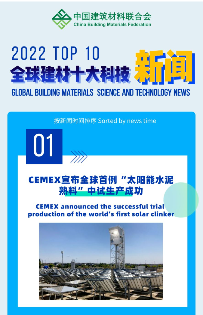 2022全球建材十大科技新聞揭曉